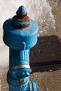 Blue fire hydrant Royalty Free Stock Photo
