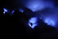 Blue fire in Ijen volcano, travel destination in Indonesia