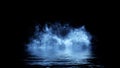 Blue fire on isolated background. Perfect explosion effect for decoration and covering on black background. Concept burn flame and Royalty Free Stock Photo