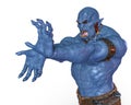 Blue fire ogre in white background