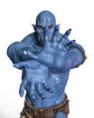 Blue fire ogre in white background