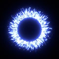 Blue fire ring on black background. Royalty Free Stock Photo