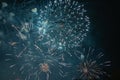 Blue fire works celebration Royalty Free Stock Photo