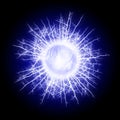 Blue fireball with lightnings Royalty Free Stock Photo