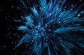 blue firework explosion on black background Royalty Free Stock Photo