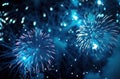 blue firework explosion on black background Royalty Free Stock Photo