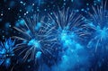 blue firework explosion on black background Royalty Free Stock Photo
