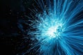 blue firework explosion on black background Royalty Free Stock Photo
