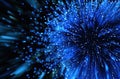 blue firework explosion on black background Royalty Free Stock Photo