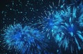 blue firework explosion on black background Royalty Free Stock Photo