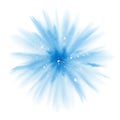 Blue firework explosion isolated on white background Royalty Free Stock Photo