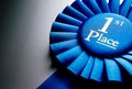 Blue first place winner rosette Royalty Free Stock Photo