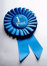 Blue first place winner rosette Royalty Free Stock Photo