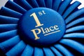 Blue first place winner rosette Royalty Free Stock Photo