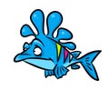 Blue fish cartoon illustration Royalty Free Stock Photo