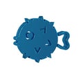 Blue Fish hedgehog icon isolated on transparent background.