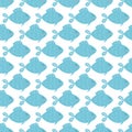 Blue fish seamless pattern Cute cartoon fish kids design. Marine life print sea ocean underwater fabric Beach print