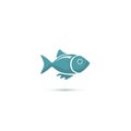 Blue fish stylized web icon