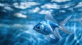 The Blue Fish Swimming.AI generated image Royalty Free Stock Photo