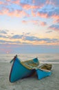 Blue fisherman boats