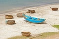 Blue Fishing boat in Danang