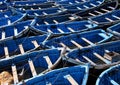 Blue fishing boats at essaouira