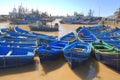 Blue fishing fleet in port
