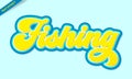 Blue fishing text effect design