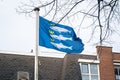 Blue flag of the fishing village of Scheveningen, Netherlands Royalty Free Stock Photo