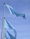 Blue flags on a blue sky Royalty Free Stock Photo