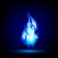 Blue flame on a black background Royalty Free Stock Photo