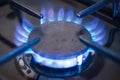 Blue flame, gas burning Royalty Free Stock Photo