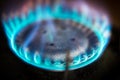 Blue flame gas. Royalty Free Stock Photo