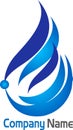 Blue flame leaf logo Royalty Free Stock Photo