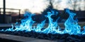 Blue fire flames. Blue flames of fire background texture Royalty Free Stock Photo