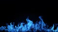 Blue Flames Fiery Beauty on a Black Background. created with Generative AI