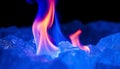 Blue flames, fire and abstract, energy and heat visual Generative AI Royalty Free Stock Photo