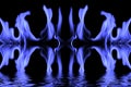 Blue flames reflection Royalty Free Stock Photo