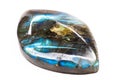 Blue flash labradorite crystal cabochon Royalty Free Stock Photo