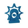 Blue Flasher siren icon isolated on transparent background. Emergency flashing siren.