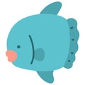 Blue flat color Ocean Sunfish