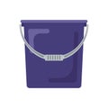 Blue flat empty bucket icon logo vector illustration. Container garden household equipment tool isolated on white Royalty Free Stock Photo