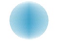 Blue flat sphere of tech halftones dots abstract minimal background Royalty Free Stock Photo