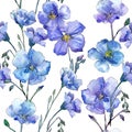 Blue flax. Floral botanical flower. Wild spring leaf wildflower pattern. Royalty Free Stock Photo