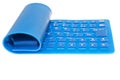 Blue flexible computer keyboard isolated