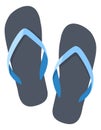 Blue flip flops. Baech sandals. Summer vacation symbol