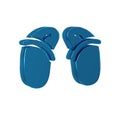 Blue Flip flops icon isolated on transparent background. Beach slippers sign.