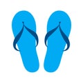 Blue flip flops isolated icon design, stock vector illustration Royalty Free Stock Photo