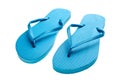 Blue flip-flops isolated Royalty Free Stock Photo