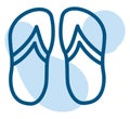 Blue flipflops, icon